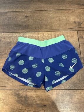 Nike Icon Dri-Fit Purple Mint Polka Dot Training Running Shorts Size Small 4 In